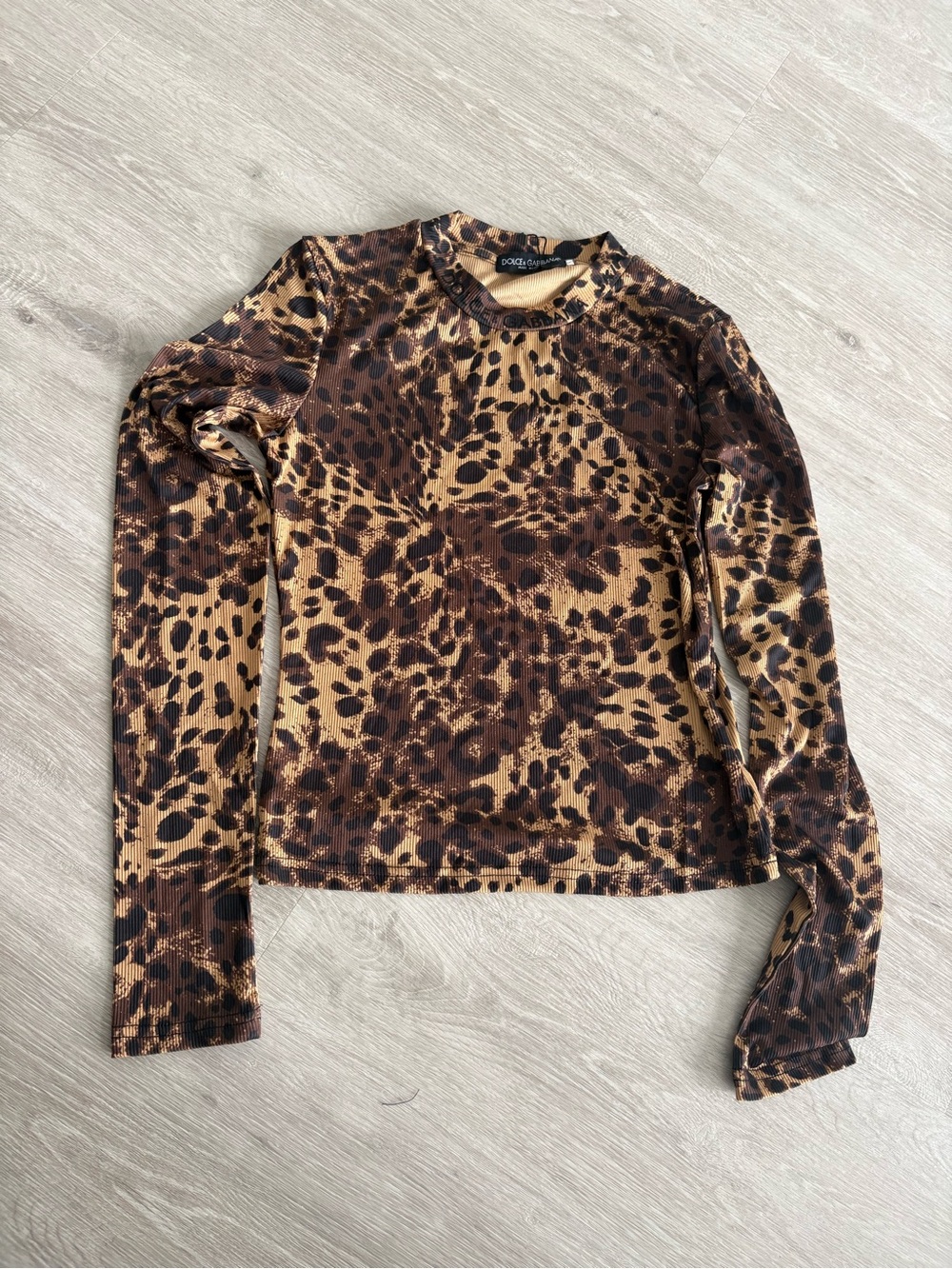 Brown Leopard Print Long Sleeve Top